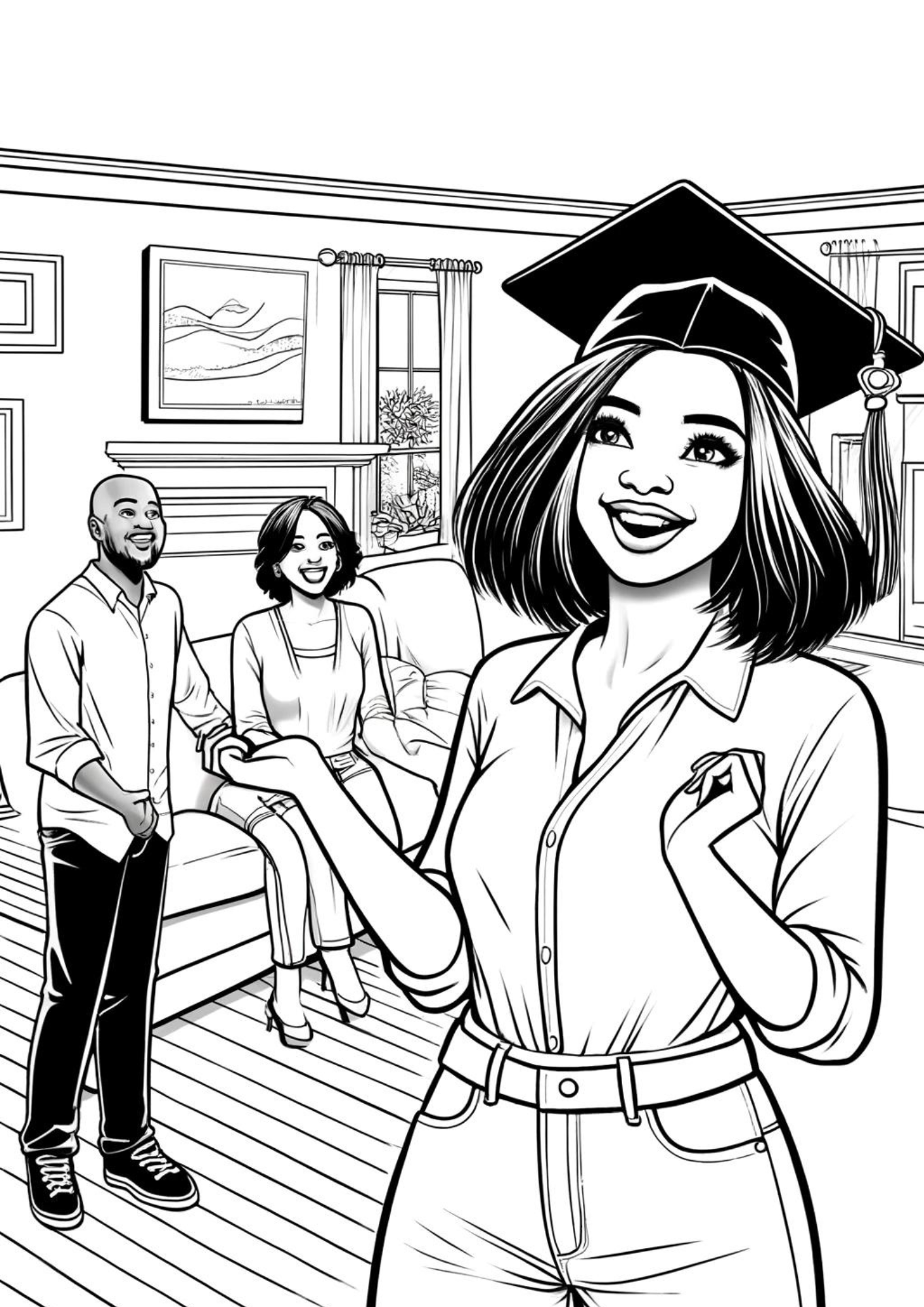 Black Girl Grad Coloring Book